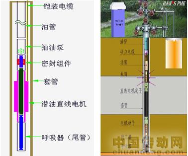 電機(jī)置于井下直接驅(qū)動抽油泵往復(fù)抽油,形成了一套新型高效潛油直線